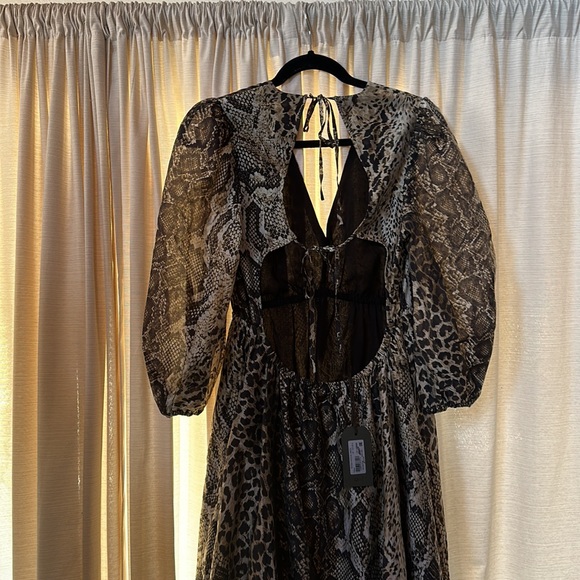 All Saints Animal Print Dress - Brown and Black - Picture 3 of 9